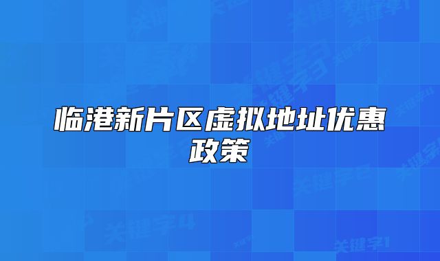 临港新片区虚拟地址优惠政策