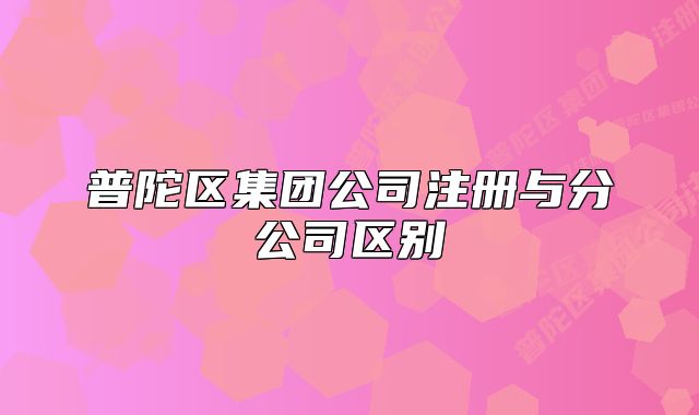 普陀区集团公司注册与分公司区别