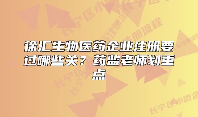 徐汇生物医药企业注册要过哪些关？药监老师划重点