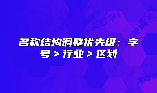 名称结构调整优先级：字号＞行业＞区划