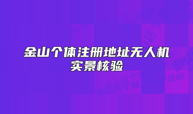 金山个体注册地址无人机实景核验