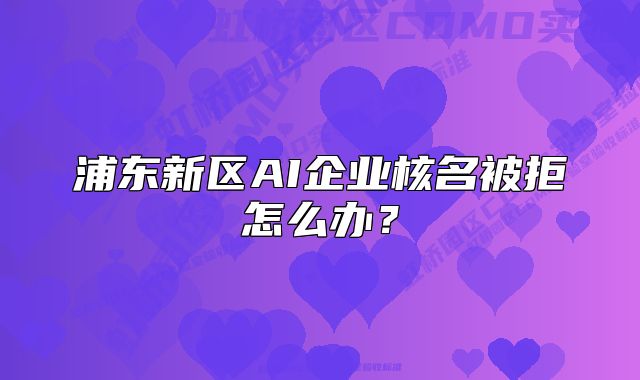 浦东新区AI企业核名被拒怎么办？