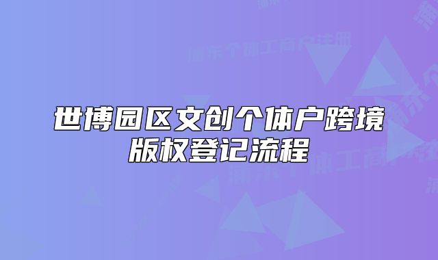 世博园区文创个体户跨境版权登记流程