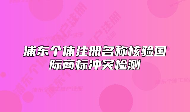 浦东个体注册名称核验国际商标冲突检测