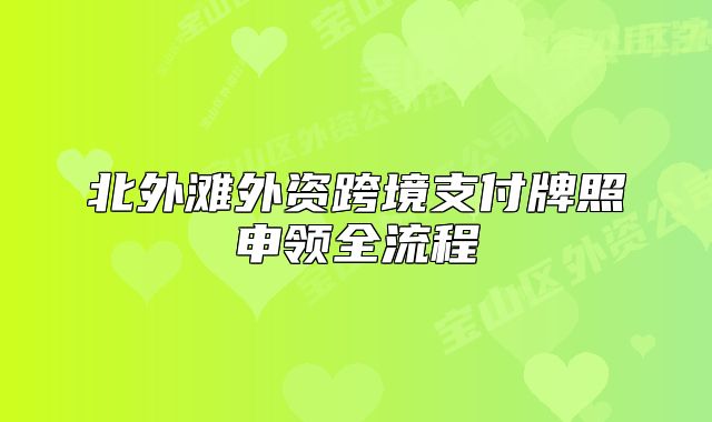 北外滩外资跨境支付牌照申领全流程
