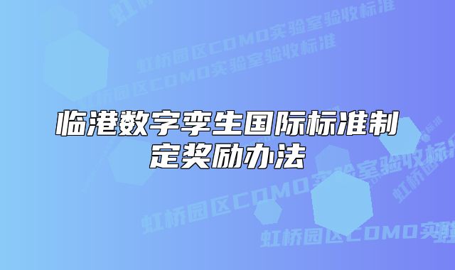 临港数字孪生国际标准制定奖励办法