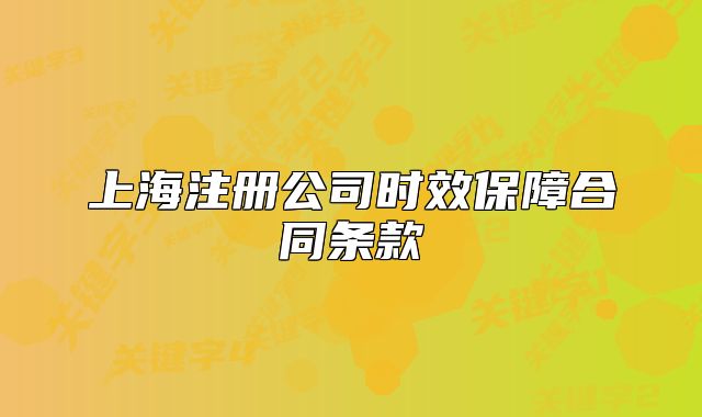 上海注册公司时效保障合同条款