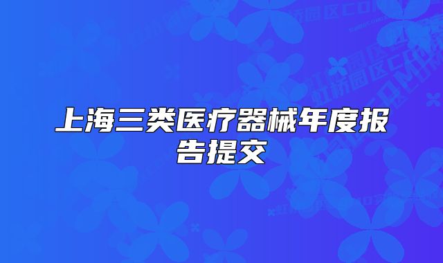 上海三类医疗器械年度报告提交