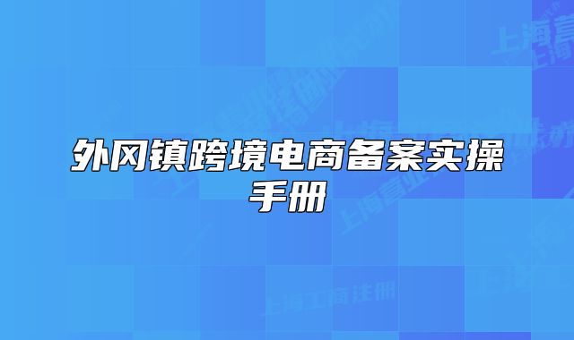 外冈镇跨境电商备案实操手册