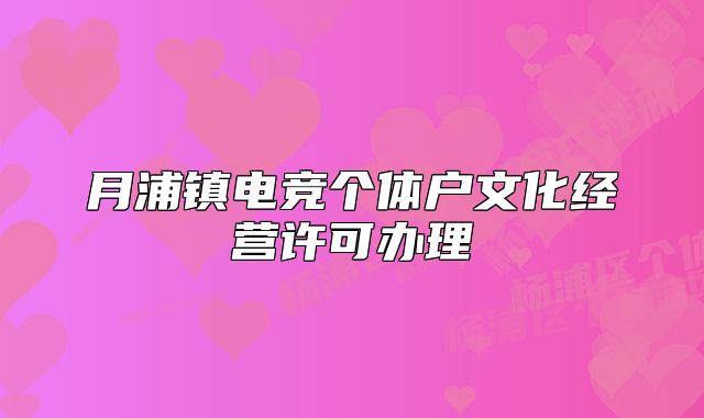 月浦镇电竞个体户文化经营许可办理