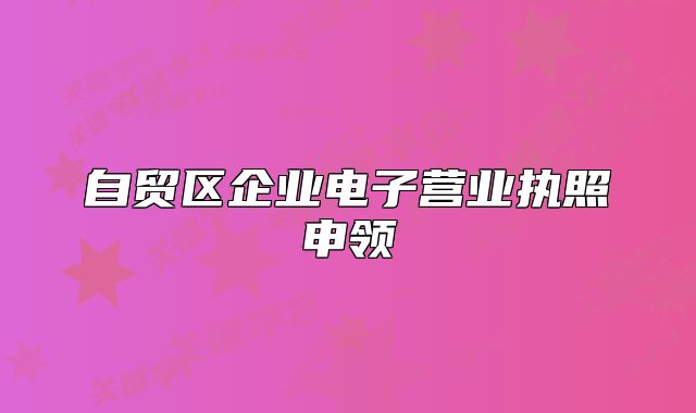 自贸区企业电子营业执照申领
