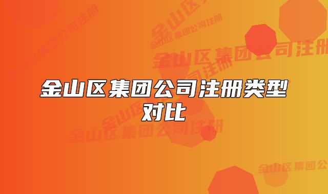金山区集团公司注册类型对比