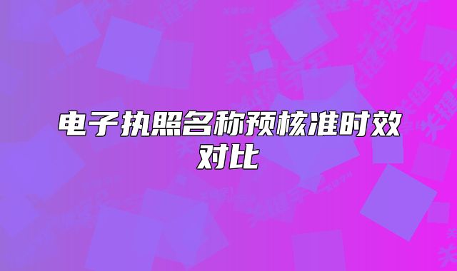 电子执照名称预核准时效对比