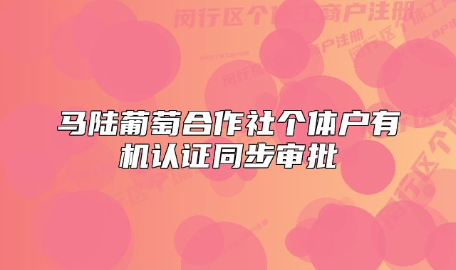 马陆葡萄合作社个体户有机认证同步审批