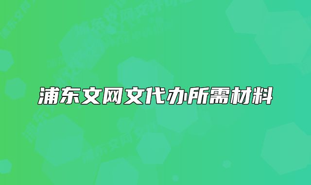 浦东文网文代办所需材料