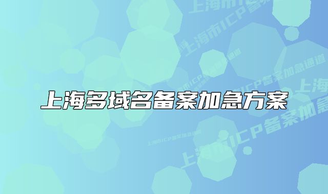 上海多域名备案加急方案