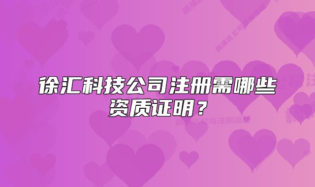 徐汇科技公司注册需哪些资质证明？