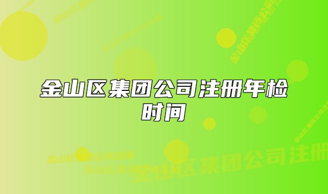 金山区集团公司注册年检时间