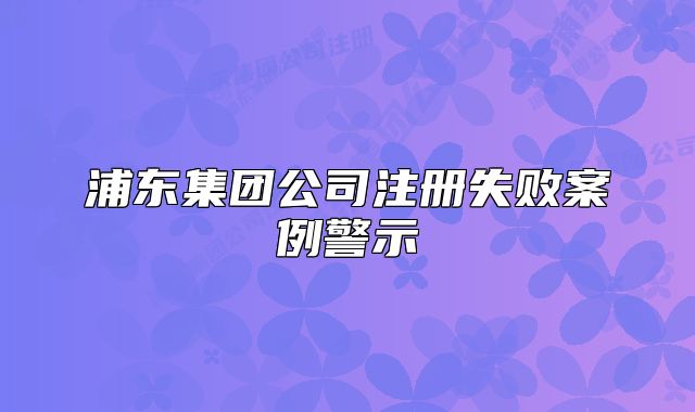 浦东集团公司注册失败案例警示