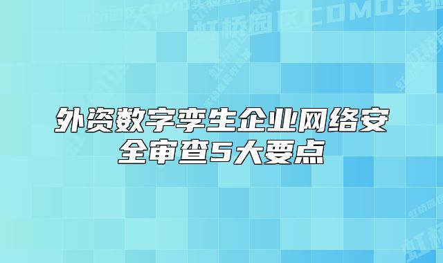 外资数字孪生企业网络安全审查5大要点