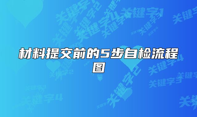 材料提交前的5步自检流程图