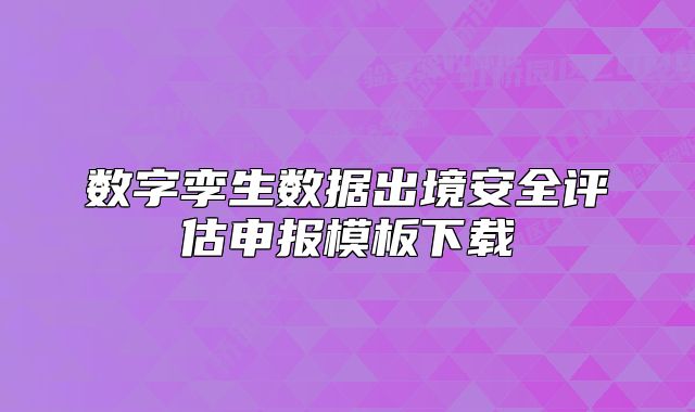 数字孪生数据出境安全评估申报模板下载