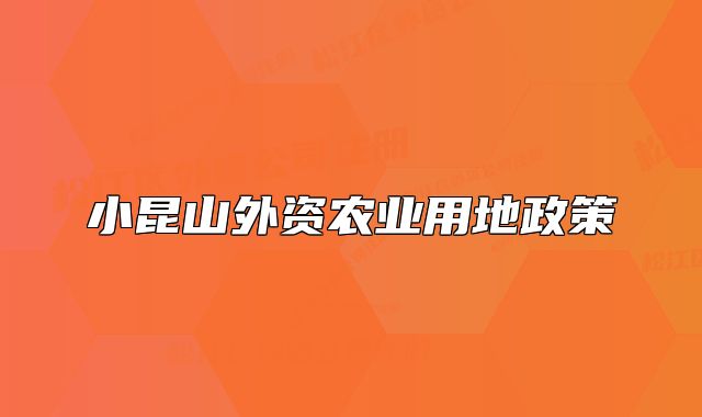 小昆山外资农业用地政策