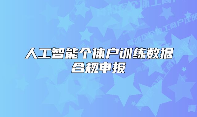 人工智能个体户训练数据合规申报