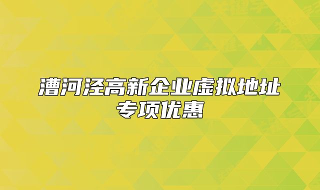 漕河泾高新企业虚拟地址专项优惠