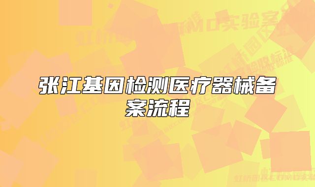 张江基因检测医疗器械备案流程