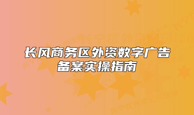 长风商务区外资数字广告备案实操指南