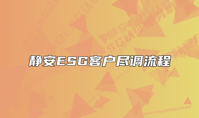 静安ESG客户尽调流程