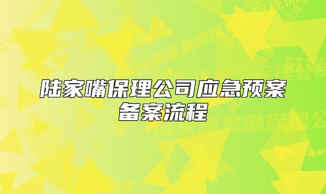 陆家嘴保理公司应急预案备案流程