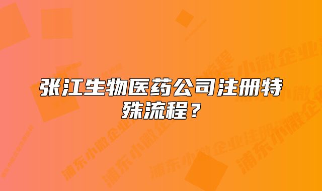 张江生物医药公司注册特殊流程？