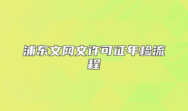 浦东文网文许可证年检流程