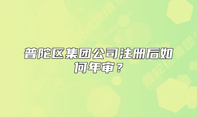 普陀区集团公司注册后如何年审？