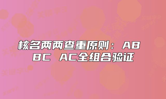 核名两两查重原则：AB BC AC全组合验证