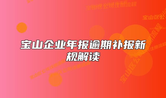 宝山企业年报逾期补报新规解读