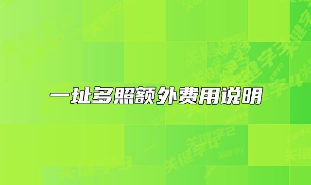 一址多照额外费用说明