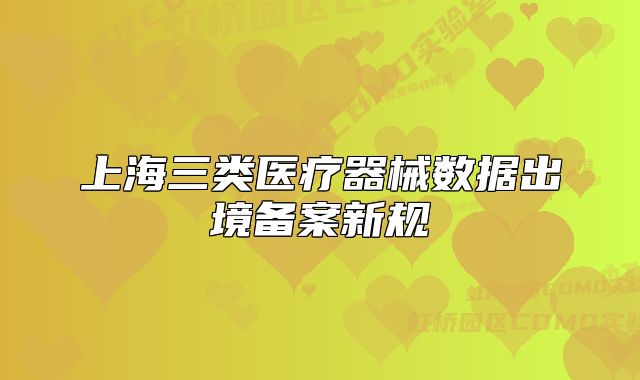 上海三类医疗器械数据出境备案新规