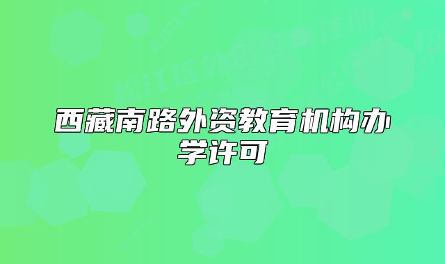 西藏南路外资教育机构办学许可