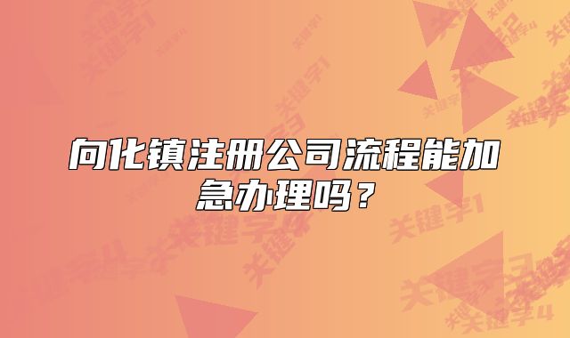 向化镇注册公司流程能加急办理吗？