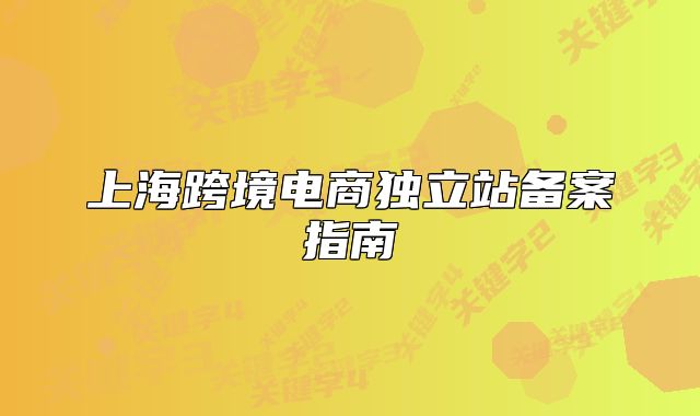 上海跨境电商独立站备案指南