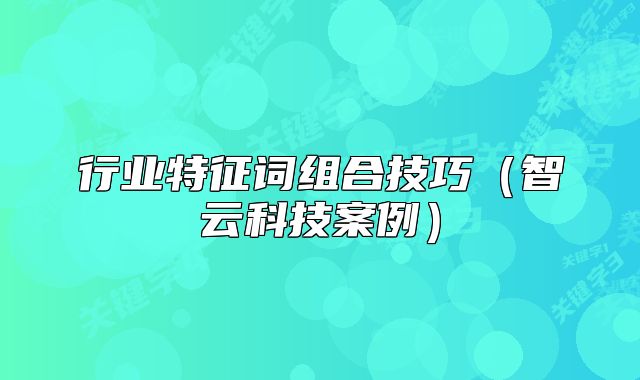 行业特征词组合技巧（智云科技案例）