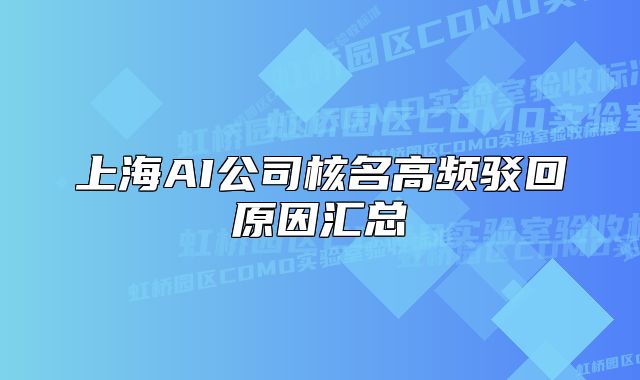 上海AI公司核名高频驳回原因汇总