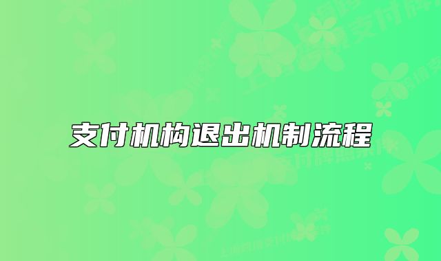 支付机构退出机制流程