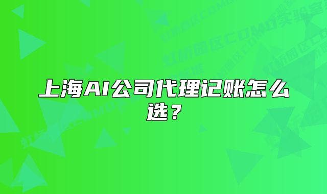 上海AI公司代理记账怎么选？