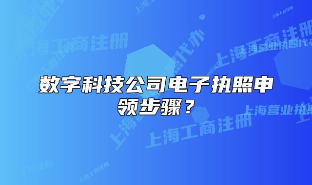 数字科技公司电子执照申领步骤?