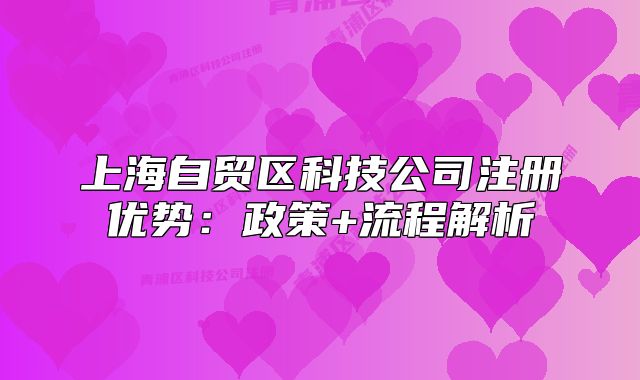 上海自贸区科技公司注册优势：政策+流程解析