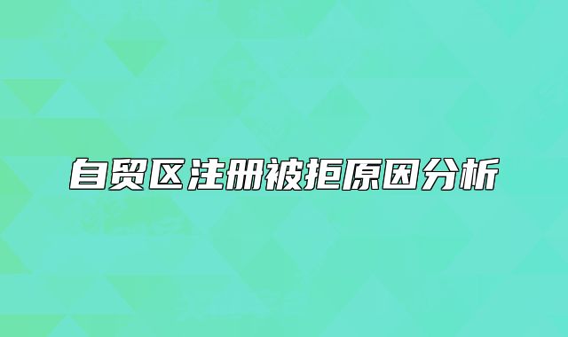 自贸区注册被拒原因分析